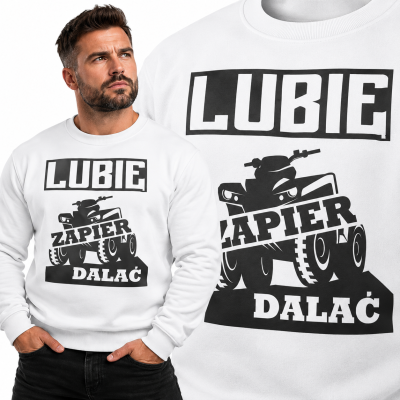 BLUZA ŚMIESZNA QUAD LUBIĘ BIAŁA